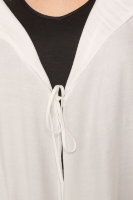 Кардиган с капюшоном HOOK 22493WH Жатая ткань, отделка - принт, накладные карманы, высокие разрезы по бокам.