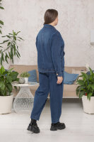 Брючный костюм джинсовый DRK P7279BL Плотной варёная джинсовая ткань.