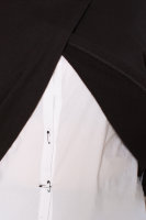 Туника-имитация двойки H-4 00424BK Верхняя часть туники выполнена из мягкой трикотажной ткани трёхнитка, нижняя - из рубашечной ткани, отделка - аппликация с логотипом фирмы, пуговицы-булавки.