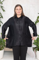 Рубашка DP 70018-4BK Плотная, струящаяся, шелковистая ткань - атлас (вискоза 100%). Отделка - лента с пайетками.
