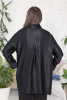Рубашка DP 70018-4BK Плотная, струящаяся, шелковистая ткань - атлас (вискоза 100%). Отделка - лента с пайетками.