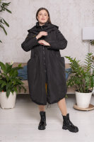 Пальто с капюшоном OLV 10060BK Пальто - из плащёвки, утеплитель - синтепон, подкладка - полиэстер 100%. Капюшон отстёгивается, кулиска на карманах и понизу изделия.