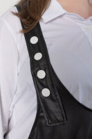 Комплект (рубашка и сарафан из экокожи) MY 23416WH Длина изделия регулируется кнопками на бретелях сарафана. Отделка - буквенный принт, сетка.