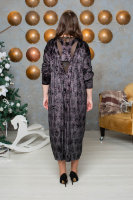 Платье HOOK 066BK Платье выполнено из бархатной ткани с блестящим напылением, на спинке - вставка из сетки (фатина).