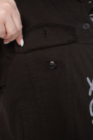 Куртка джинсовая RF 4414BK Куртка выполнена из тонкой джинсовой ткани. Отделка - вышивка, буквенный принт, необработанные края.