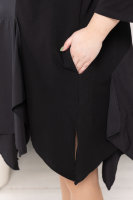 Платье-туника HOOK 23723BK Комбинация двух тканей: двунитки (мягкой трикотажной ткани) и хлопка.