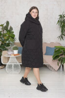 Пальто с капюшоном DV 23308BK Пальто - из стёганой плащёвки (утеплитель - синтепон), подкладка - полиэстер 100%, двойная застёжка - молния и кнопки.