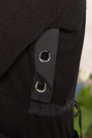 Платье DP 20009BK Мягкая трикотажная ткань в рубчик, элементы отделки - из тафты. На спинке - накладные карманы, кулиска по линии талии.