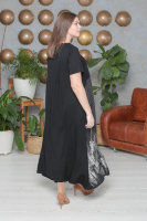 Платье DP 2827BK Платье выполнено из штапеля (вискоза 100%), кокетка - из трикотажной ткани (вискоза 95% эластан 5%).