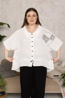 Рубашка H-4 01522WH Ткань - марлёвка, отделка - принт.