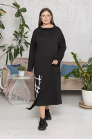 Платье CD 4332BK Платье выполнено из мягкой трикотажной ткани двунитка. Отделка - принт.
