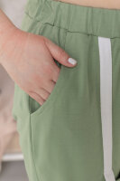 Костюм спорт-шик (брюки и туника) DP 6077-3GN Мягкая трикотажная ткань, отделка - принт, необработанные края.