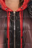 Пальто с капюшоном MY 22728RD Пальто - из плащёвки, утеплитель - синтепон, кулиска - в капюшоне и понизу изделия. 