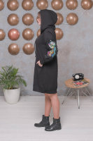 Платье-туника с капюшоном CNG 9118BK Отделка - аппликация с пайетками.
