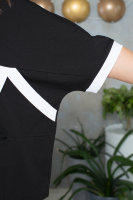 Костюм (юбка и туника) DP 5075BK Отделка - аппликация, вставки из белой ткани.