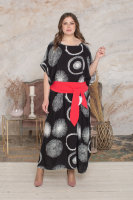 Платье с поясом кушаком CNG 1551BK Платье выполнено из штапеля.