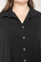 Платье-рубашка AL 236222BK Плотная хлопковая ткань, воланы и отделка на рукавах - из   атласа.