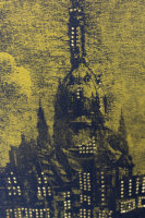 Платье DH 148-1LYE Отделка - принт "кафедральный собор" и стразы.