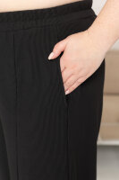 Костюм спорт-шик (брюки и туника) DP 6115BK Трикотажная ткань в рубчик, отделка - апликация.