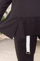 Костюм спорт-шик (брюки и туника) DP 6087BK Костюм выполнен из мягкой трикотажной ткани с начёсом, отделка - принт, аппликация из ленты.