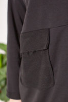 Костюм спорт-шик (брюки и жакет с капюшоном) DP 6088BK Отделка - необработанные швы.