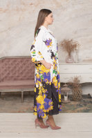 Комплект (платье и кардиган) DRK B1273WH Комплект выполнен из тонкой, шелковистой, струящейся ткани с цветочным принтом.