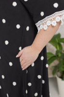 Платье MY 2396BK Шелковистая ткань с вышивкой. Платье изнутри по бокам подвязывается, отделка - кружево.