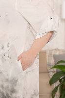 Платье-рубашка DP 6097-1WH Ткань крэш (жатая). Отделка - принт.