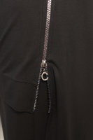 Костюм (брюки и оригинальная туника-фрак с капюшоном) CD 4335BK Мягкая трикотажная ткань, рабочие молнии по бокам туники, брюки внизу на резинке.