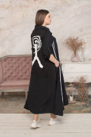 Платье-рубашка CD 4111BK На спинке вставка из трикотажной ткани с принтом, по бокам - лампасы.