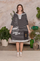 Платье с капюшоном DRK B1358BW Отделка - буквенный принт, трикотажная резинка. Карманы выполнены из хлопковой ткани.