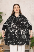 Рубашка DP 2014-7BW Рубашка выполнена из штапеля, манжеты и вставки по бокам - из трикотажной ткани (вискоза 95% эластан 5%).