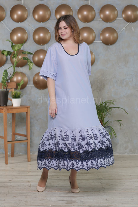 Платье CD 3717BL Отделка - вышивка и кружево.