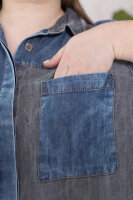Рубашка джинсовая (тенсель) AL 243289GY Тонкая шелковистая джинсовая ткань - тенсель.