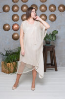Платье DRK P5152BN Верхний слой платья - сетка с люрексом, отделка - макраме.