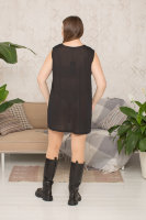 Комплект (платье-туника с брошью и туника) DRK P6829BK Платье выполнено из кружевной ткани с вышивкой.