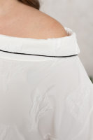 Платье H-4 01927WH Рельефная ткань. Отделка - кулиски по бокам, на карманах - экокожа с металлом.