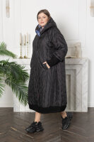 Пальто с капюшоном двустороннее DP 3455BK Плащёвка (утеплитель - синтепон), низ изделия и манжеты на рукавах - трикотажная лапша (акрил 100%).