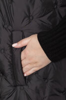 Пальто с капюшоном двустороннее DP 3455BK Плащёвка (утеплитель - синтепон), низ изделия и манжеты на рукавах - трикотажная лапша (акрил 100%).