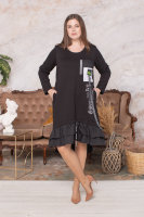 Платье DRK 8813BK Отделочная ткань - плащёвка. Отделка платья - буквенный принт, аппликация.