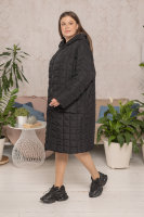 Пальто с капюшоном RF 4576BK Пальто выполнено из стёганой двухслойной ткани, утеплитель - синтепон, стёганая подкладка.