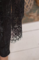 Платье-туника с капюшоном DRK 2119BK Отделочная ткань - сетка (фатин) и кружево. 