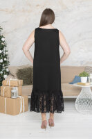 Комплект (платье из фатина и сарафан) La DG 9617BK Платье - из сетки (фатина), расшитого цветами, двухслойный воротник. Сарафан выполнен из мягкой трикотажной ткани, внизу - оборка из гипюра.