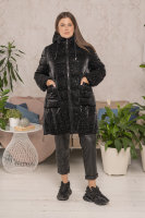 Куртка с капюшоном SL 1735BK Зимняя тёплая куртка - из стёганой плащёвки (ткань с принтом), утеплитель - синтепон, подкладка - полиэстер 100%. Кулиска в капюшоне и понизу изделия.