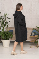 Пальто с капюшоном (осень-весна) RF 4567BK Двухслойная стёганая ткань.