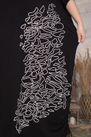 Платье DP 2866WH Платье выполнено из трикотажной ткани (вискоза 95% эластан 5%), отделка - принт, по бокам - лампасы-кулиски.