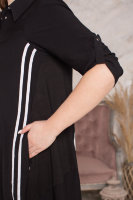 Платье-рубашка CD 4110BK На спинке вставка из трикотажной ткани с принтом, по бокам - лампасы.