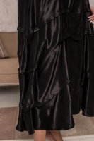 Платье с кулоном SP 3257BK Плотная, струящаяся, шелковистая ткань - атлас.