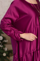 Платье с кулоном SP 3257PU Плотная, струящаяся, шелковистая ткань - атлас.