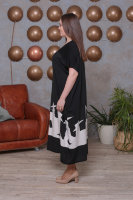 Платье "Вестерн" DP 2261 Основная ткань - штапель. Верх платья - из трикотажной ткани (вискоза 95%  эластан 5%). Отделка - принт с ковбоями..